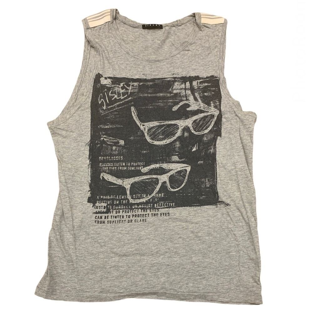 3/$15   Sisley Sleeveless Tee with Sunglasses Print.